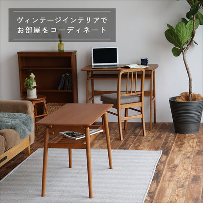 ウッドデスク 幅90cm テーブル デスク オーディー ody 木製 オーク 机 パソコンデスク 作業テーブル 作業台 棚付 引出無し ブラウン シンプル 一人暮らし ワンルーム おしゃれ インテリア 北欧(代引不可)