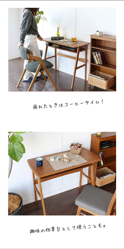 ウッドデスク 幅90cm テーブル デスク オーディー ody 木製 オーク 机 パソコンデスク 作業テーブル 作業台 棚付 引出無し ブラウン シンプル 一人暮らし ワンルーム おしゃれ インテリア 北欧(代引不可)