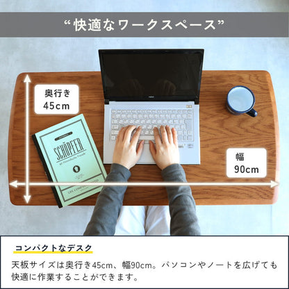 ウッドデスク 幅90cm テーブル デスク オーディー ody 木製 オーク 机 パソコンデスク 作業テーブル 作業台 棚付 引出無し ブラウン シンプル 一人暮らし ワンルーム おしゃれ インテリア 北欧(代引不可)