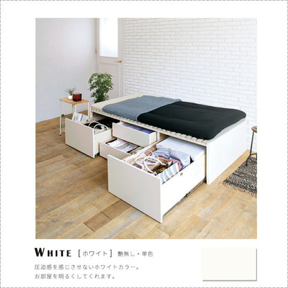 ベッド シングル 収納付き 日本製 フレームのみ 大容量 ベッドフレーム 木製 引き出し付き 収納ベッド 木製ベッド シンプル インテリア 北欧 おしゃれ かわいい 寝室(代引不可)