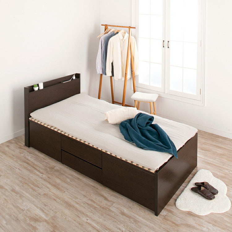 ベッド ダブル 収納付き 日本製 フレームのみ 大容量 ベッドフレーム 木製 引き出し付き 収納ベッド 木製ベッド シンプル インテリア 北欧 おしゃれ かわいい 寝室 新生活(代引不可)