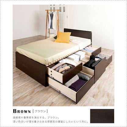 ベッド ダブル 収納付き 日本製 フレームのみ 大容量 ベッドフレーム 木製 引き出し付き 収納ベッド 木製ベッド シンプル インテリア 北欧 おしゃれ かわいい 寝室 新生活(代引不可)