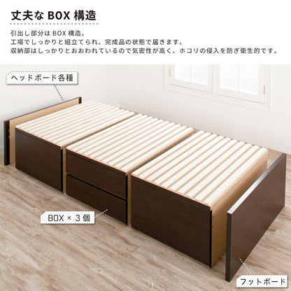 ベッド シングル 収納付き 日本製 フレームのみ 大容量 ベッドフレーム 木製 引き出し付き 収納ベッド 木製ベッド シンプル インテリア 北欧 おしゃれ かわいい 寝室(代引不可)