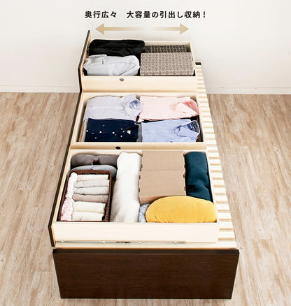 ベッド シングル 収納付き 日本製 フレームのみ 大容量 ベッドフレーム 木製 引き出し付き 収納ベッド 木製ベッド シンプル インテリア 北欧 おしゃれ かわいい 寝室(代引不可)