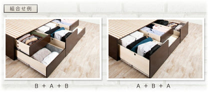 ベッド セミダブル 収納付き 日本製 フレームのみ 大容量 ベッドフレーム 木製 引き出し付き 収納ベッド 木製ベッド シンプル インテリア 北欧 おしゃれ かわいい 寝室(代引不可)