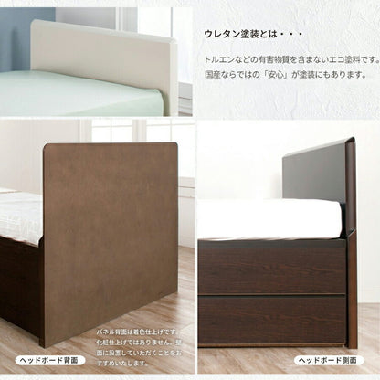 ベッド シングルショート 収納付き 日本製 フレームのみ 大容量 ベッドフレーム 木製 引き出し付き 収納ベッド 木製ベッド シンプル インテリア 北欧 おしゃれ かわいい(代引不可)