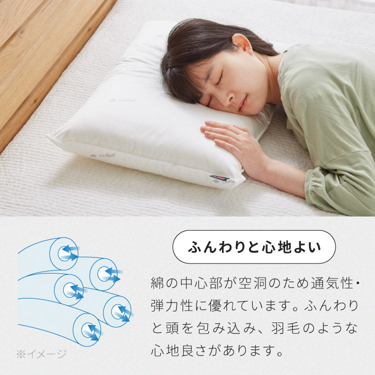 枕 テイジン製中綿使用 日本製 洗える アウトラスト 温度調節機能素材 63cm×43cm 35×50cm こども用 ホワイト ウォッシャブル 白 ふんわり ピロー まくら アウトラストウォッシャブルピロー ストレートネック 夏 冬