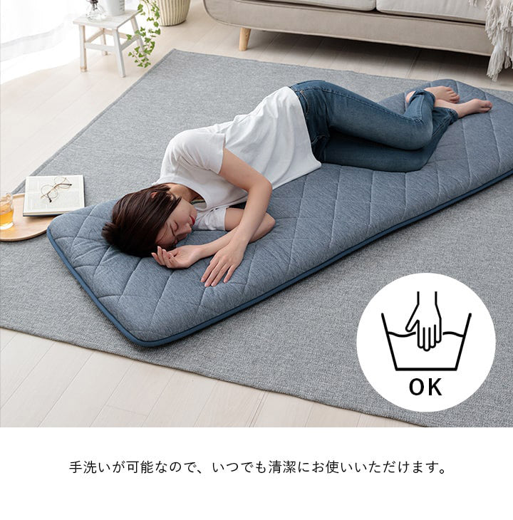 洗える ひんやり 三層長座布団 65×180cm 接触冷感 冷たい 涼しい ごろ寝 クッション マット 赤ちゃん 犬 シンプル かわいい 新生活 一人暮らし(代引不可)