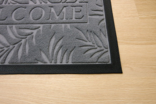 玄関マット リーフ柄 屋外用 ステイ ブラウン 約40×60cm(代引不可)