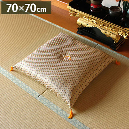 日本製 御前座布団 金襴 盆 法事 仏前 豪華 クッション性 約70×70cm(代引不可)