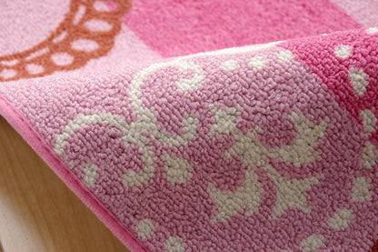 デスクカーペット 女の子 エッフェル柄 『ジェンヌ ツー』 ピンク デスクカーペット 約110×133cm 子供 ルームマット(代引不可)