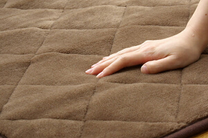 掘りごたつ用 洗える ホットカーペット対応ラグ H舞ツー堀 ブラウン 190×190cm（穴部90×90cm）(代引不可)