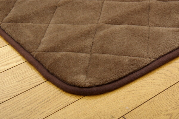 掘りごたつ用 洗える ホットカーペット対応ラグ H舞ツー堀 ブラウン 190×190cm（穴部90×90cm）(代引不可)