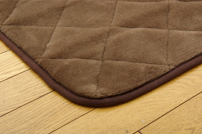 掘りごたつ用 洗える ホットカーペット対応ラグ H舞ツー堀 ブラウン 190×190cm（穴部90×90cm）(代引不可)