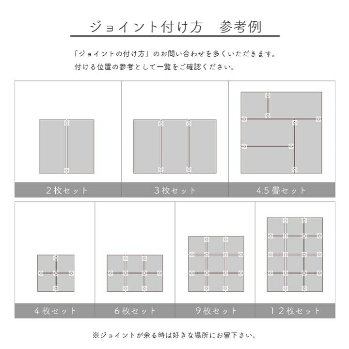純国産 い草 日本製 12P 約82×82×1.7cm 置き畳 ユニット畳 簡単 和室 ブラウン 軽量 ジョイント付き 国産 いぐさ い草 上敷き ジョイントマット プレイマット 長方形 正方形 畳マット 畳(代引不可)