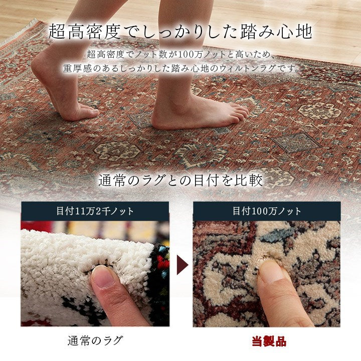 カーペット デザインラグ ウィルトンカーペット クラシック柄 高級ラグ ルームマット ラグマット ネイビー 約100×150cm アルスラーン(代引不可)