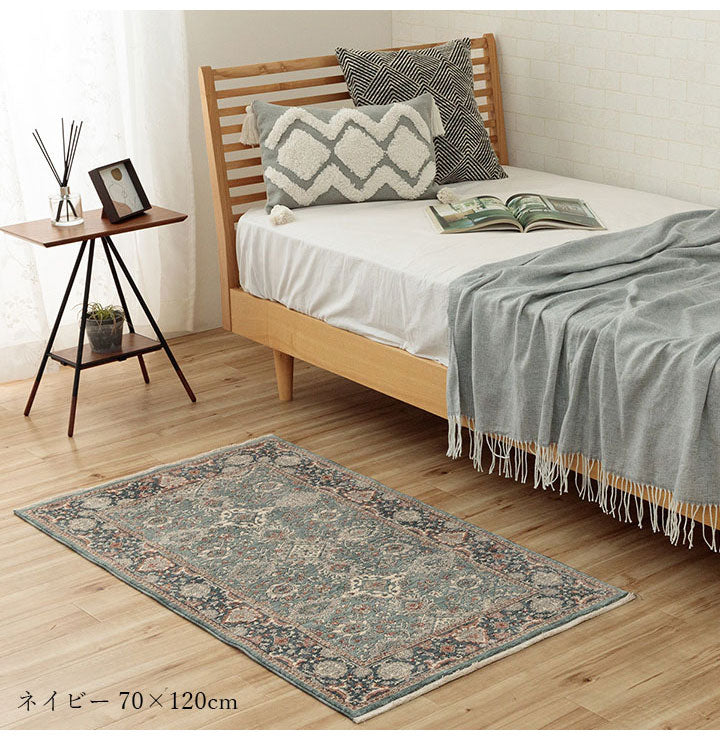 ウィルトン玄関マット 約70×120cm 玄関 マット トルコ製 ウィルトン 織り クラシカル柄 上品 繊細 立体感 超高目付 肌触り柔らか 抗菌防臭 消臭 丈夫 へたりにくい 1年中 ソファー前用(代引不可)