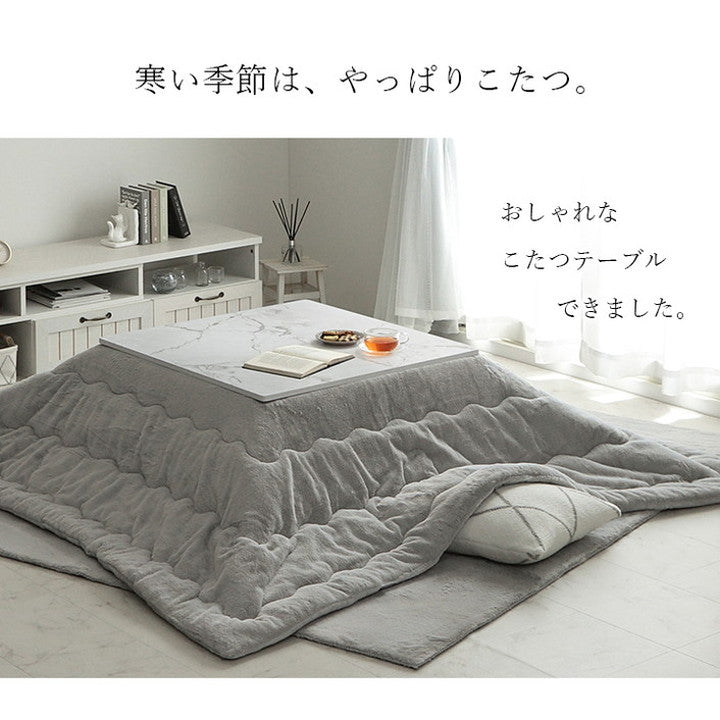 こたつテーブル フラットヒーター テーブル 約80×80cm 大理石調 ヴィンテージ こたつ 折り畳み可能 デスク リビング おしゃれ インテリア 韓国インテリア 北欧 かわいい シンプル オールシーズン(代引不可)