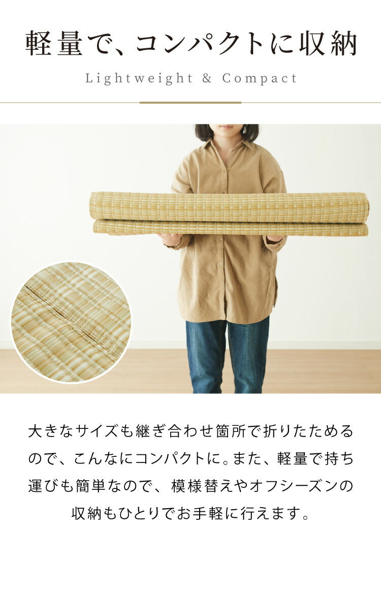 洗える い草調 カーペット ダイニング ラグ 団地間2畳(約170×170cm) 正方形 敷詰 上敷き 丈夫 日本製 国産 除菌スプレー対応 ござ アウトドア ペット 犬 猫(代引不可)