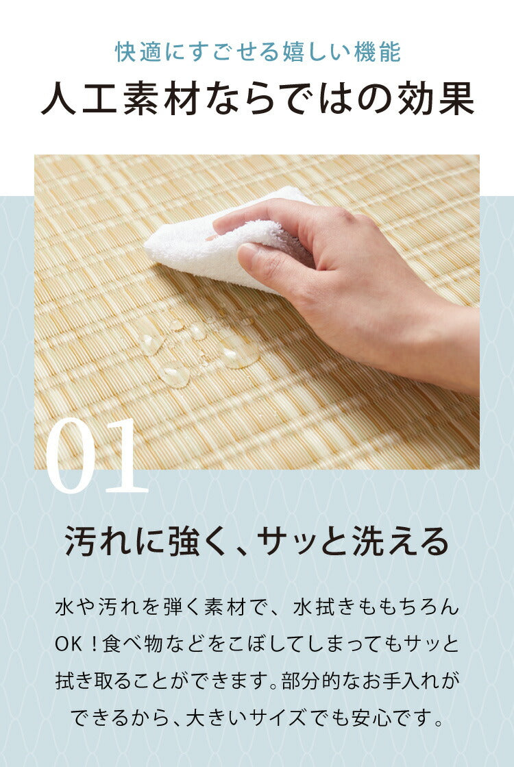 洗える い草調 カーペット ダイニング ラグ 団地間1畳(約85×170cm) 長方形 敷詰 上敷き 丈夫 日本製 国産 除菌スプレー対応 ござ アウトドア ペット 犬 猫(代引不可)