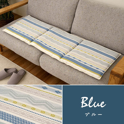 クッション フリーシート 約43×130cm 日本製 ベンチシート 幾何学模様 洗える 長方形 折りたたみ おしゃれ 国内綿入れ加工 カー ダイニング チェア ベンチ(代引不可)