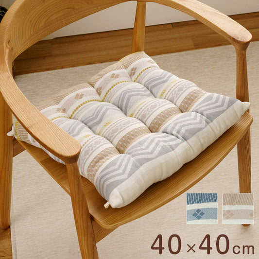 クッション シート 約40×40cm 幾何学模様 洗える おしゃれ ふかふか カークッション ダイニングチェア 座布団 椅子用 かわいい(代引不可)