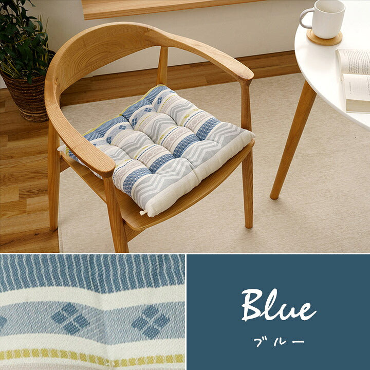 クッション シート 約40×40cm 幾何学模様 洗える おしゃれ ふかふか カークッション ダイニングチェア 座布団 椅子用 かわいい(代引不可)