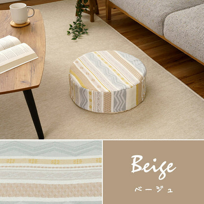 クッション スツール 約40丸×H12cm 幾何学模様 おしゃれ あぐら 快適 座卓 座椅子 敬老の日 かわいい 和室(代引不可)