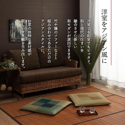 2枚組 日本製 い草 座布団 クッション シンプル 捺染 約55×55cm(代引不可)