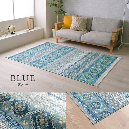 ラグ 140×200cm 長方形 カーペット 短毛 民族柄 絨毯 お手入れ簡単 短毛 コンパクト 収納 デジタルプリント おしゃれ インテリア かわいい リビング ダイニング 床(代引不可)