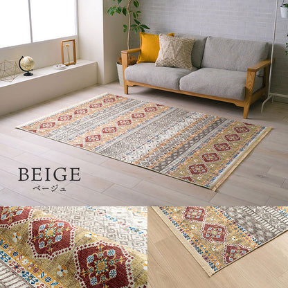 ラグ 200×250cm 長方形 カーペット 短毛 民族柄 絨毯 お手入れ簡単 短毛 コンパクト 収納 デジタルプリント おしゃれ インテリア かわいい リビング ダイニング 床(代引不可)