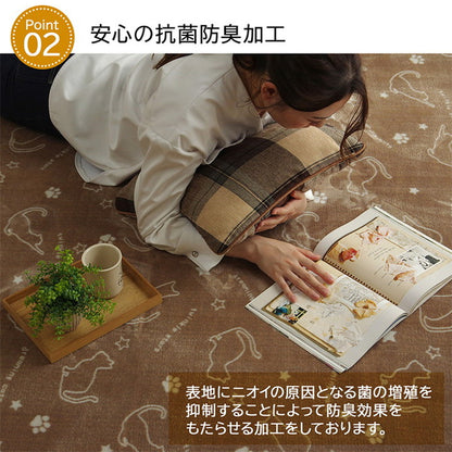 ラグ カーペット 約100×140cm 楕円形 洗える アニマル柄 ネコ柄 キャット柄 ホットカーペット 床暖房 フランネル オールシーズン おしゃれ かわいい 北欧 抗菌 防臭 丸洗い 洗濯可能 丸形(代引不可)