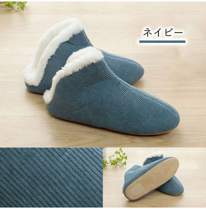 ルームシューズ スリッパ 兼用 Lサイズ 約25~27cm 甲高 履きやすい 室内 もこもこ あったか 冬 冷え性 おしゃれ コーデュロイ調 ギフト プレゼント インテリア オフィス 来客(代引不可)