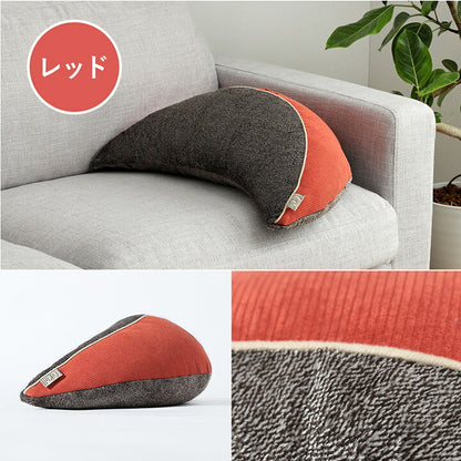 クッション ゆったり バナナ 月 腰当 コーデュロイ風 スマホ リラックス ブルー 約60×30×20cm かわいい おしゃれ(代引不可)