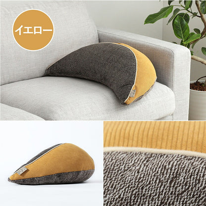 クッション ゆったり バナナ 月 腰当 コーデュロイ風 スマホ リラックス ブルー 約60×30×20cm かわいい おしゃれ(代引不可)