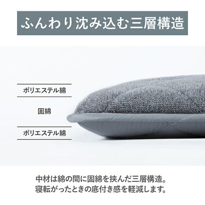 クッション 座布団 あったか 寝転ぶ 三層 キルティング 洗える 約65×115cm ブラウン かわいい おしゃれ(代引不可)
