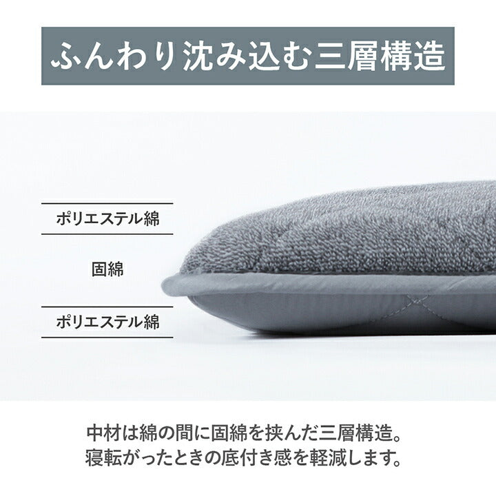 クッション 座布団 あったか 寝転ぶ 三層 キルティング 洗える 約65×180cm ブラウン かわいい おしゃれ(代引不可)