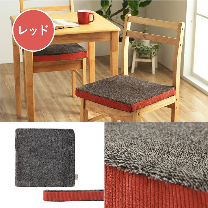 クッション シート コーデュロイ風 低反発 ブルー 約40×40cm かわいい おしゃれ(代引不可)