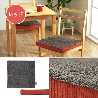クッション シート コーデュロイ風 低反発 ブルー 約40×40cm かわいい おしゃれ(代引不可)