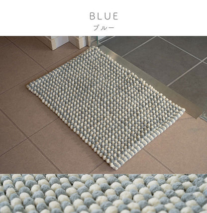 マット 40×60cm バスマット マルチ インテリア キッチン 玄関 速乾 吸水 無地調 ミックス色 手織り インド産 綿混 ボリューム 凹凸感 ポコポコ おしゃれ インテリア かわいい 北欧(代引不可)