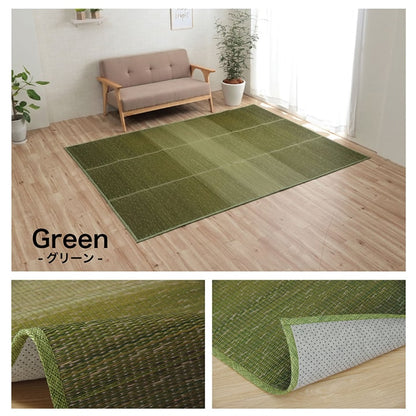 ラグ マット 60×180cm 小林製薬 持続性抗菌剤 KOBA-GUARD 制菌 抗菌防臭 滑り止め ウレタン 不織布 夏 い草 グラデーション(代引不可)