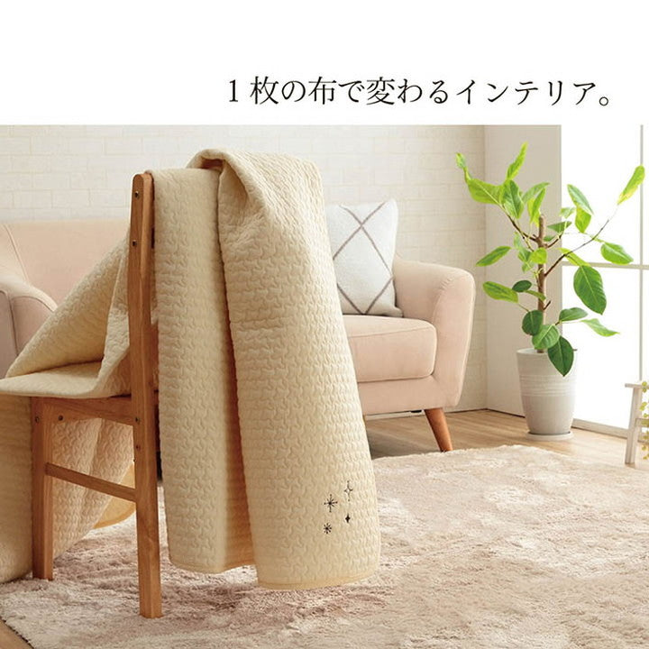 マルチカバー 約200×200cm イブル 寝具 マルチ カバー 綿 100% 洗える ギフト インテリア シンプル 北欧 おしゃれ かわいい オールシーズン もこもこ(代引不可)