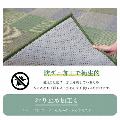 ラグ 正方形 2畳 190×190cm い草 自然素材 クッション性 撥水 防ダニ 滑り止め加工 抗菌防臭 消臭(代引不可)