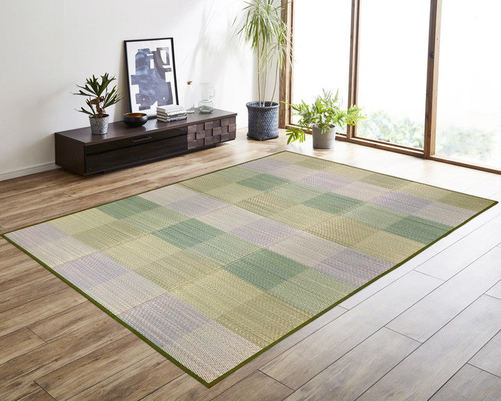 ラグ 正方形 2畳 190×190cm い草 自然素材 クッション性 撥水 防ダニ 滑り止め加工 抗菌防臭 消臭(代引不可)