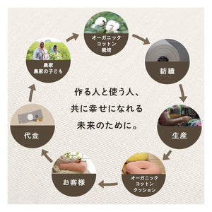 クッション 四角 厚い 持ち運び 日本製 オーガニックコットン 綿100% 無地 洗える 座布団 約40×40cm イエロー クララ(代引不可)