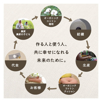 クッション シート 椅子 日本製 オーガニックコットン 綿100% 無地 洗える ベージュ 約40×40cm クララ(代引不可)