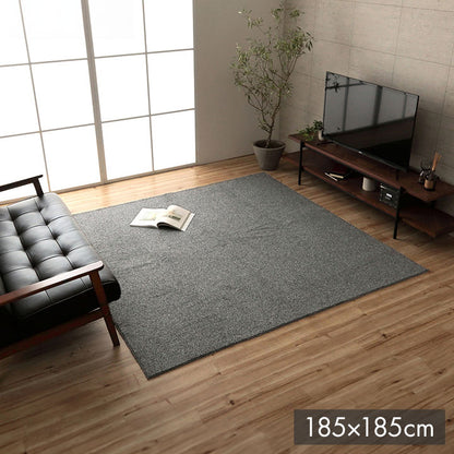 ラグ 正方形 手洗い ループパイル 高級感 おしゃれ 抗菌防臭 オーバーロック 滑りにくい加工 グレー 約2畳 約185×185cm 床暖房 ホットカーペット対応 クレイド(代引不可)
