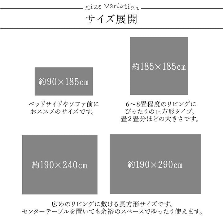 ラグ 長方形 手洗い ループパイル 高級感 おしゃれ 抗菌防臭 オーバーロック 滑りにくい加工 グレー 約4畳 約190×290cm 床暖房 ホットカーペット対応 クレイド(代引不可)