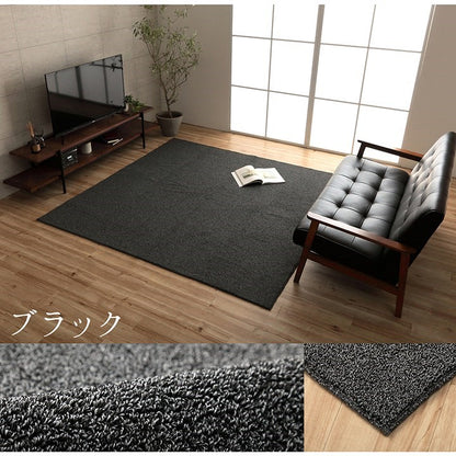 ラグ 長方形 手洗い ループパイル 高級感 おしゃれ 抗菌防臭 オーバーロック 滑りにくい加工 グレー 約1畳 約90×185cm 床暖房 ホットカーペット対応 クレイド(代引不可)