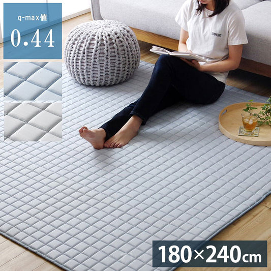 冷感ラグ 長方形 冷たい ひんやり 3畳 180×240cm 手洗い 洗える ウレタン もちもち メッシュ 通気性 キルト加工 滑り止め加工 無地(代引不可)